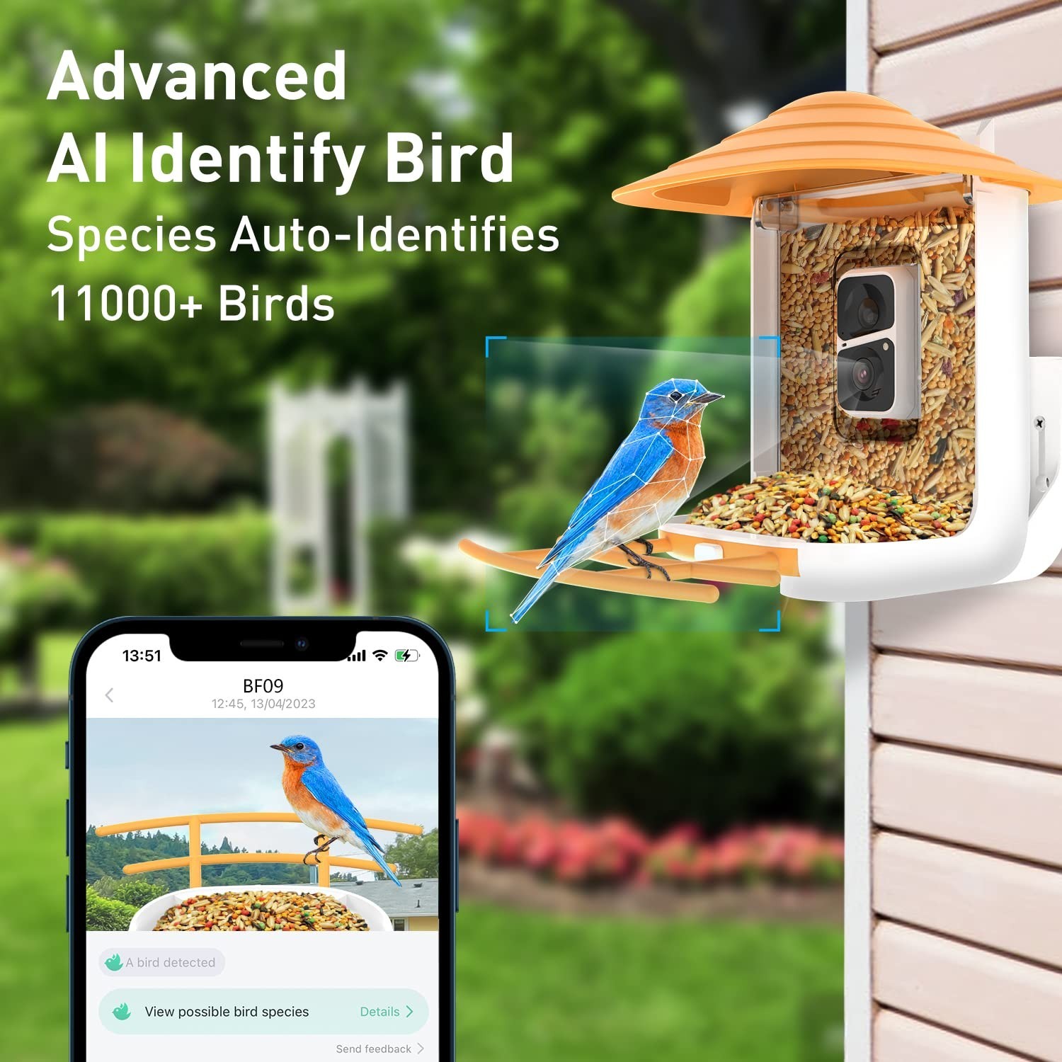 SOLIOM BF09 Bird Feeder with Camera Wireless Outdoor,Smart Feeder Camera with...