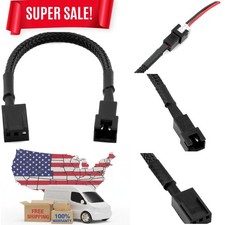 CRJ Black 2-Pack Mini JST 2-Pin to 3-Pin Fan Adapter Cables - 4 Inches