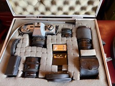 3  35mm Cameras  Minolta X-300 In Hard Case Olympus OM10  And Pentax Me -Super