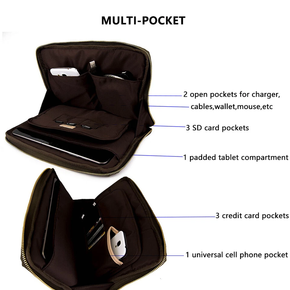 VanGoddy Leather Padded Sleeve Cover Case For 10" Samsung Galaxy Tab E / Tab A - Image 4 of 4