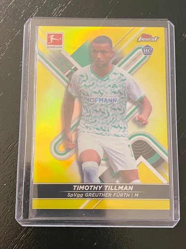 2022 Topps Finest Bundesliga Timothy Tillman Rookie Yellow /350 Greuther Furth