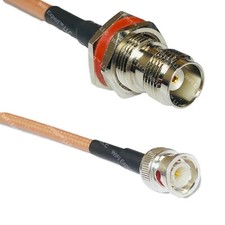 RG400 TNC FEMALE BULKHEAD to BNC MALE Coaxial RF Cable USA-Ship Lot
