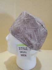 African Print Geo Men's Skull/Chemo Surgical Scrub Hat/Cap Handmade