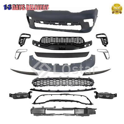 Complete Front Bumper Grille Kit with Fog Light For 2021-2023 Dodge Durango