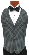 Men's Chaps Ralph Lauren Silver & Black Open-Back Tuxedo Vest and Black Bow Tie