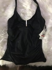 NWT 88.00 Calvin Klein Swimwear Black Tankini Top Swimsuit UV PROTECTION SZ XS
