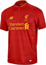 NEW BALANCE YOUTH LIVERPOOL HOME JERSEY 16/17 SZ. YL RED/GLD JT630001