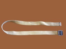 MILITARY ISSUE FRENCH ARMY KHAKI WEB BELT WITH OPEN FACE BUCKLE LARGE WWII ERA