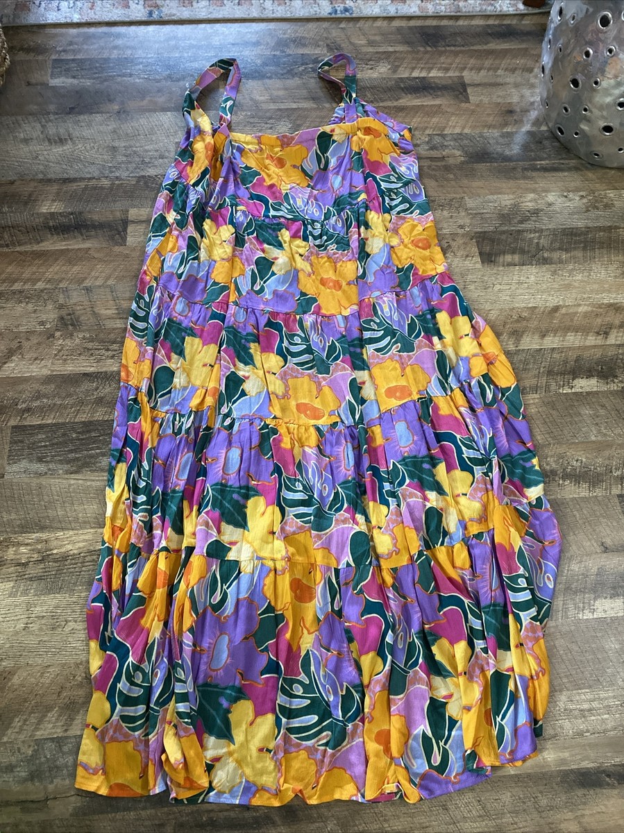 Eloquii Tiered Boho Maxi Dress Size 26/28 NWT Gorgeous!
