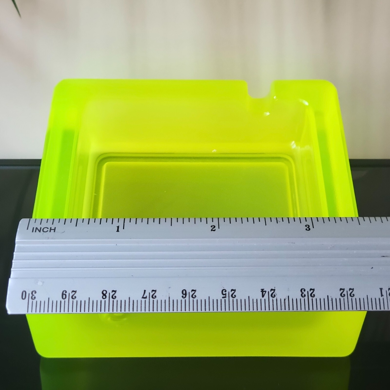 Uranium Glass Ashtray ARt Deco Vaseline Frosted Yellow Glass Plate