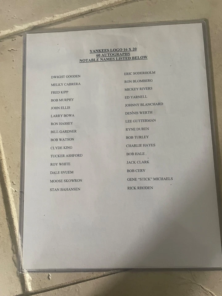 Framed Yankees Stars players from 1960s-1990s 62 signatures Color Print 16x20  - Image 2 of 4