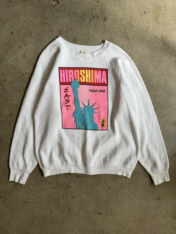 Hiroshima 1990 East Tour Official Tour merch FOTL Tag Crewneck Sweatshirt Japan - Image 2 of 4