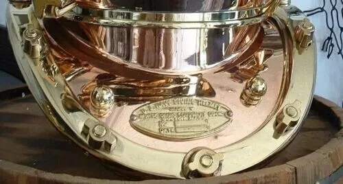 Casco de Buceo 18" Marina de los Estados Unidos Mark V Buzos de Mar Profundo Antiguo Buceo Marino Buzos Casco Foto 2 de 4