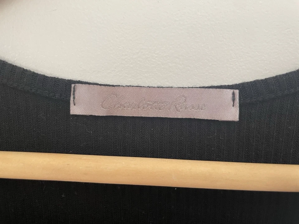 Кардиган женский Charlotte Russe однотонный черный из смеси полиэстера рукав 3/4 на пуговицах L - Изображение 2 из 4