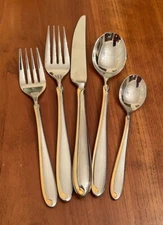 Mikasa ESTASI Alessandro Gold Accent 18/8 Stainless Flatware - Choice