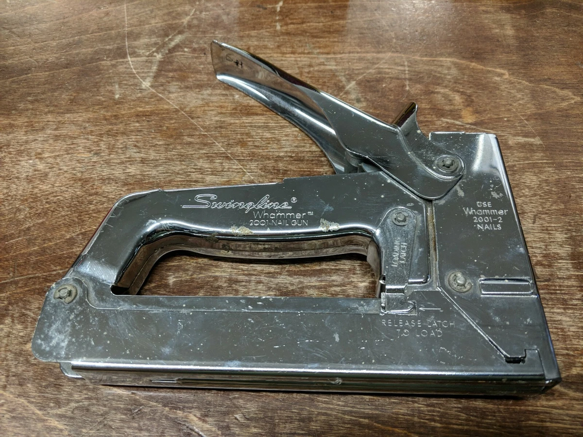 Vtg Swingline Whammer 2001 Nail Gun MADE IN U.S.A Uses 2001 2 Nails Brads