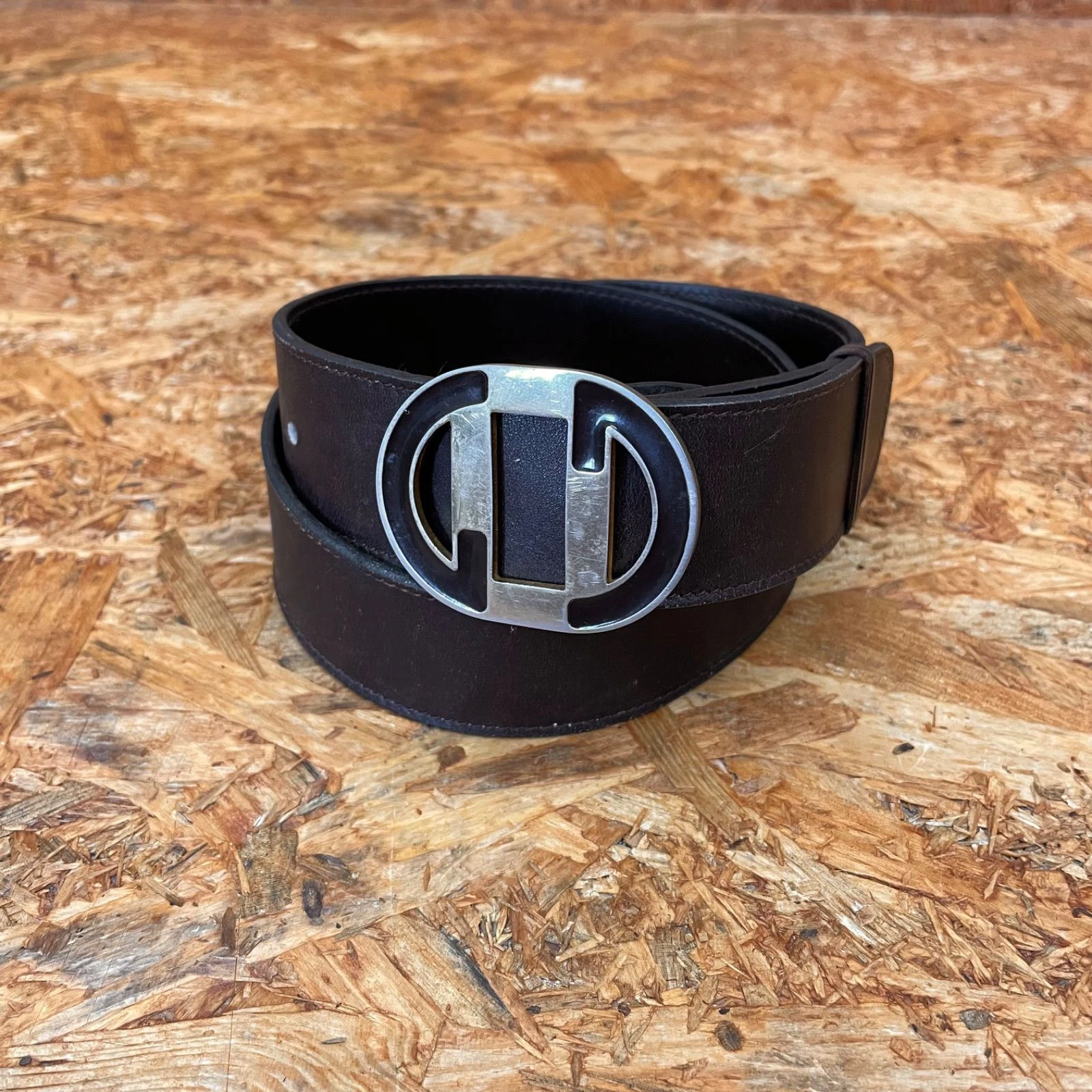 Ceinture femme vintage GUCCI marron cuir véritable occasion