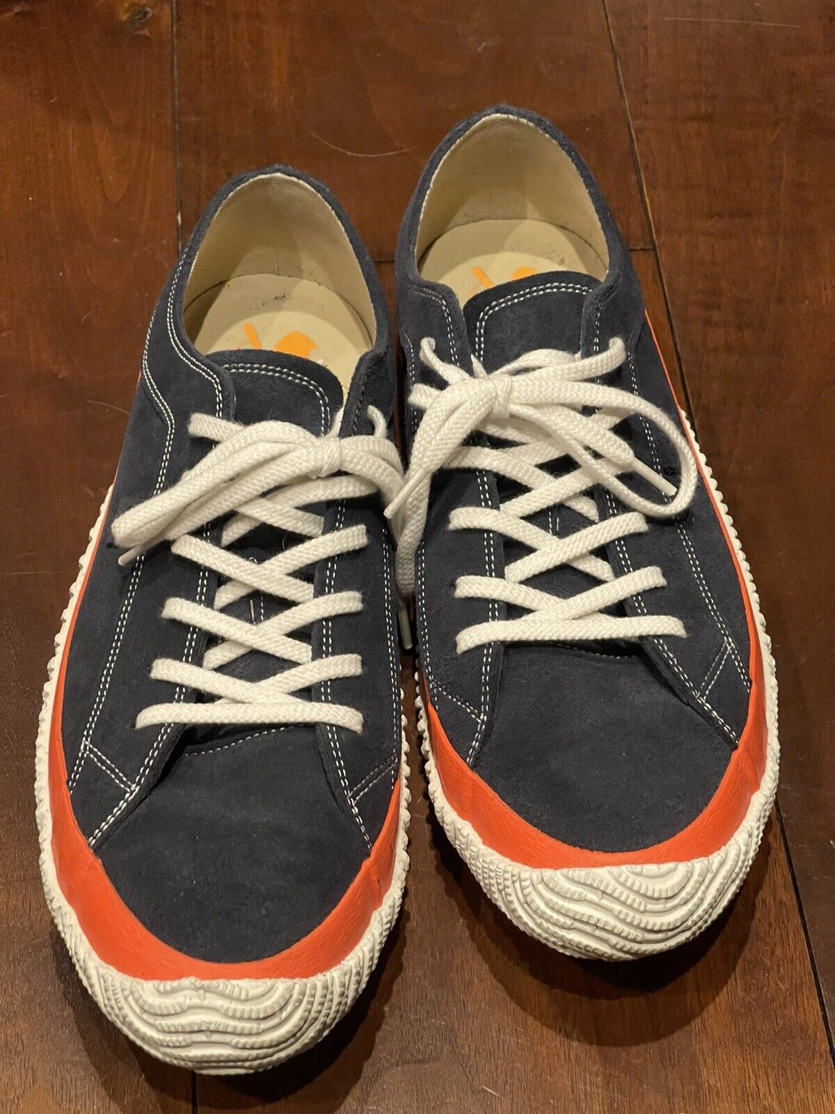 Spingle Move Bingo Japan Mens Size XL Suede Leather Shoes Sneakers Navy &  Orange