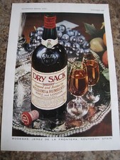 DRY SACK SHERRY WILLIAMS HUMBERT JEREZ LONDON SPAIN BODEG 1960 ADVERT A4 FILE 35