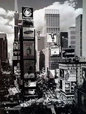 "Times Square", digital print from B&W photo, 16x12 image