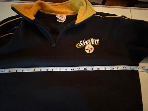 Pittsburgh Steelers Jacket Mens Med Black Yellow Fleece NFL - Picture 3 of 8