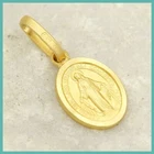 18k Solid Real Yellow GOLD Miraculous Madonna Virgin Mary Italian Medal Pendant