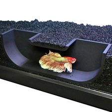 Betta Underground Tunnel Hideout Cave  Aquarium Hide For Small Fish Black