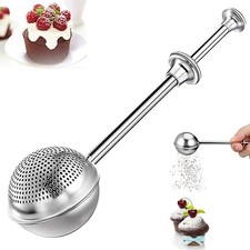 304 Stainless Steel Flour Powder Filter Spoon, Baker Dusting Wand for Sugar F...