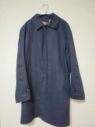 Mackintosh 104 Dunkeld Rubberized Cotton Coat Navy Size 38 Made in Scotland - product listing photo