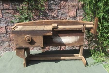 Antique Wood Carpenters Tool Workshop Saw Sharpening Work Bench Workbench
