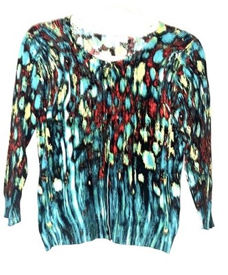 Women's Joseph A. Size SmCardigan Sweater ArtsyAbstract qu'est-ce c'est silk?