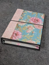 Handmade Paper Journal Flower print 4"x6", Grocery List / Notepad Organizer