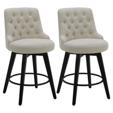 CHITA Modern Swivel Bar Stools,Counter Height BarStool with Back,Solid Wood Legs