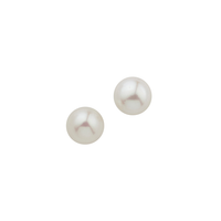 Silber Ohrstecker Ohrringe Cem 7,0 - 7,5 Mm SüßWasserzuchtperle Rhodiniert 925/-