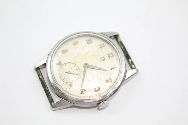 09 Vintage Omega Steel Watch Head Hand Wind Working