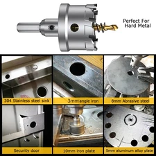 Tungsten Carbide Tipped Hole Saw Drill Bit Hard Metal T.C.T Cutter for Metal Sta