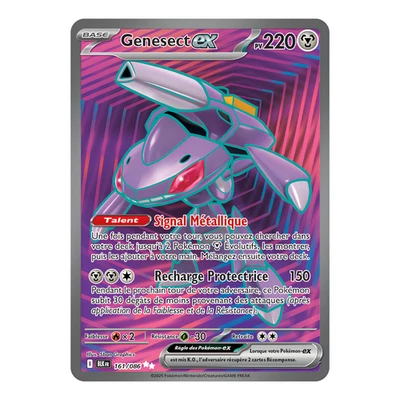 Genesect EX 161/086 🇫🇷 Carte Pokémon EV10.5 Foudre Noire FA Full Art NM TCG - Photo 1/4