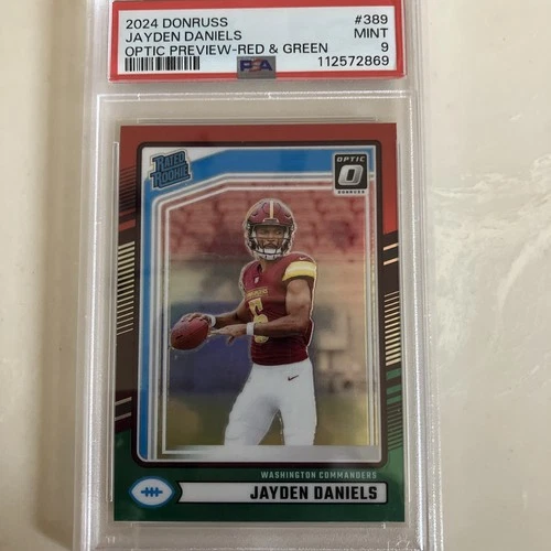 2024 Panini Donruss - Rated Rookie Jayden Daniels #389 Optic Preview rookie card