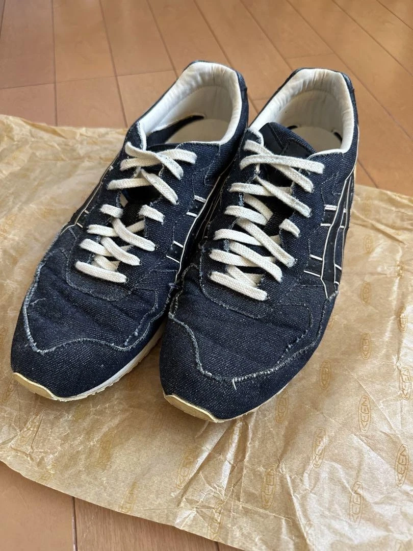 Sneakers Asics Gel Sight Uomo Denim Bianco Rosso 9 US Ottime Usate