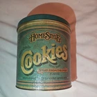 Vintage 1978 Bollonoff Home Style Cookie Tin Metal Canister 8” H See Photos