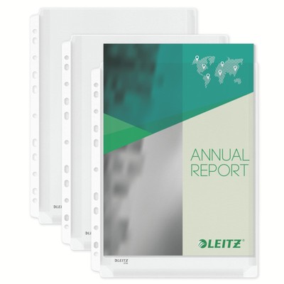 Leitz Premium Plastic Punched Pocket A4, Expanding, High Capacity 200 Sheets, 17