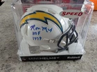 Ron Mix Signed Chargers Speed Mini Helmet HOF 1979 Inscription TriStar COA