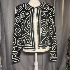 Vintage 80 s Valerie Stevens Blazer Silk Sequin Beaded Evening Jacket NWT Sz 8