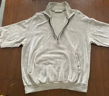 Essentials Fear Of God Velvet Quarter Zip Short Sleeve Sweatshirt Size Large