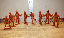 Vintage 1964 Lot of 8 MARX 6" Western Cowboy Figures
