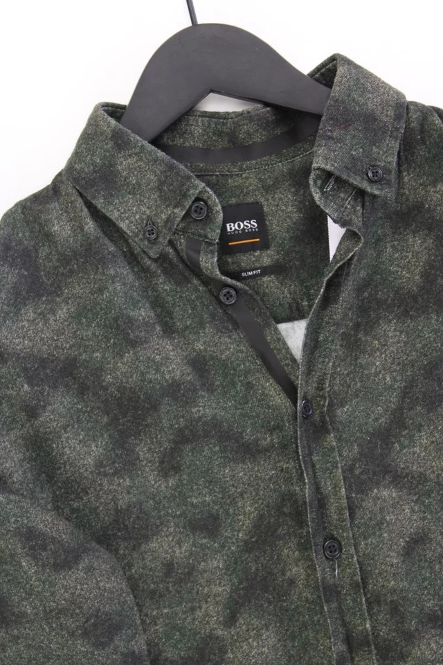 ⭐ BOSS by Hugo Boss camicetta per uomo taglia 46, S camuffare verde oliva ⭐ - Immagine 2 di 4