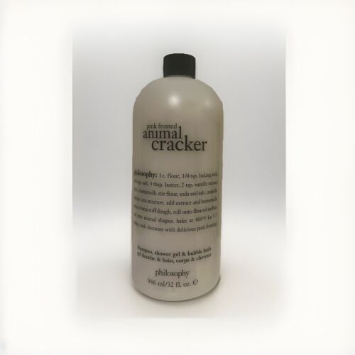 PHILOSOPHY Pink Frosted Animal Cracker 3 in 1 Shower Gel Body Wash 32 oz NEW