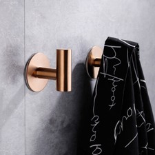 Brushed Rose Gold Towel Robe Hook Wall Holder Hanger Bathroom Accessory 2PCS