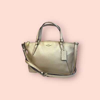 即発★COACH/コーチMini Kelsey In Pebble Leather Satchel COACH MINI KELSEY Satchel Gray/Gunmetal Metallic pebble