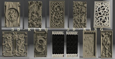 10 PCS STL 3D Models # BACKGAMMONS DRAGONS # for CNC Aspire Router 3D Printer